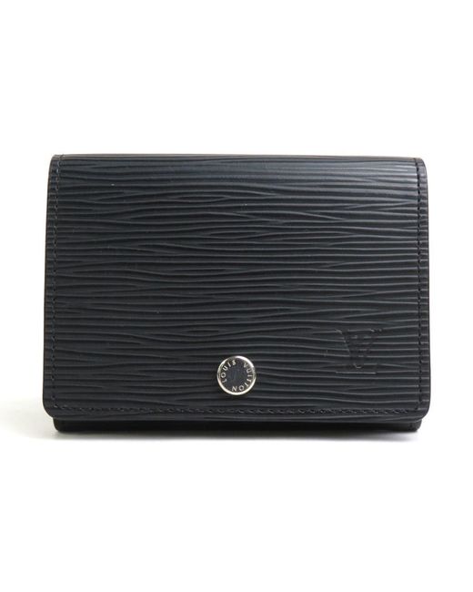 Louis Vuitton Enveloppe Carte De Visite Leather Wallet (pre-owned) in Black  for Men