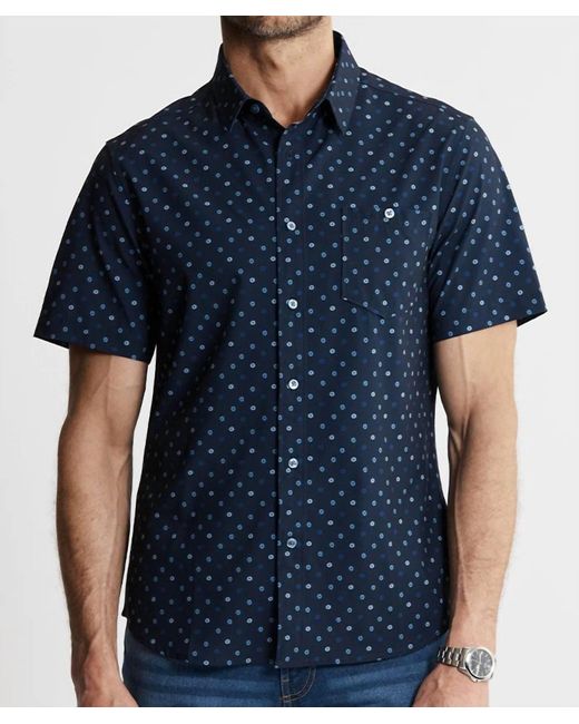 Jachs New York Blue Poly Spandex Short Sleeve Tech Shirt for men