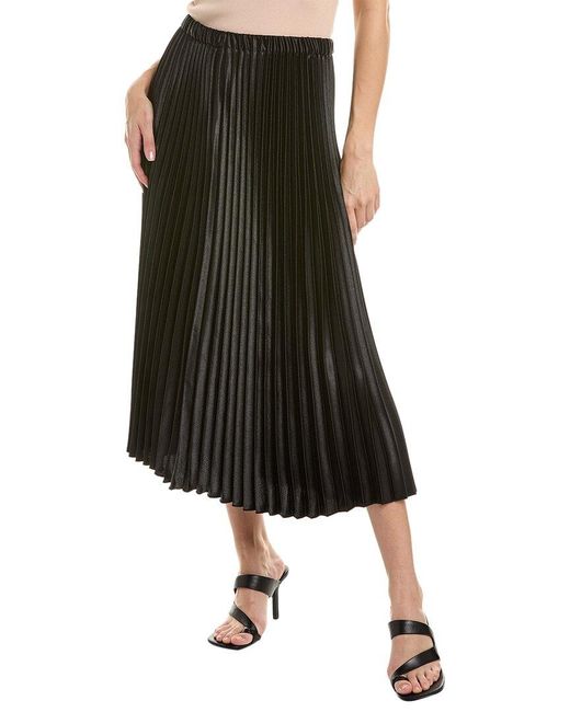 Anne Klein Black Pull-on Pleated A-line Skirt