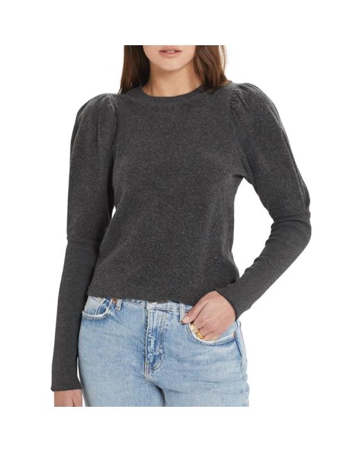 Goldie Gray Reverse French Terry Puff Sleeve Sweatshirt