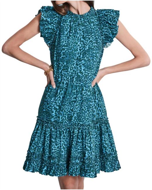 tyler boe Blue Ursula Cotton Animal Dress