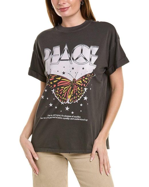 Girl Dangerous Black Peace Butterfly T-shirt