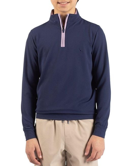 Tailorbyrd Blue 1/4-Zip Sweater for men