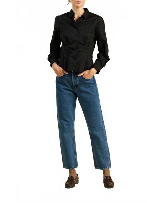 Trovata Blue Valentina Button Down Blouse