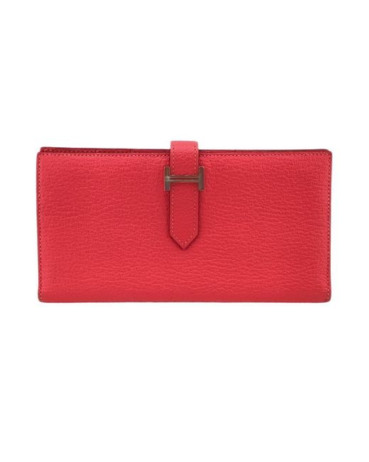 Hermès Red Leather Wallet (pre-owned)