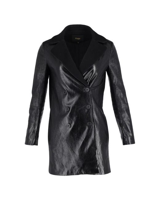 Maje Black Double-Breasted Coat