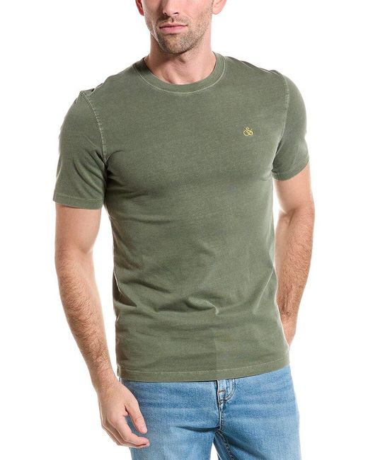 Scotch & Soda Green Garment Dye T-shirt for men