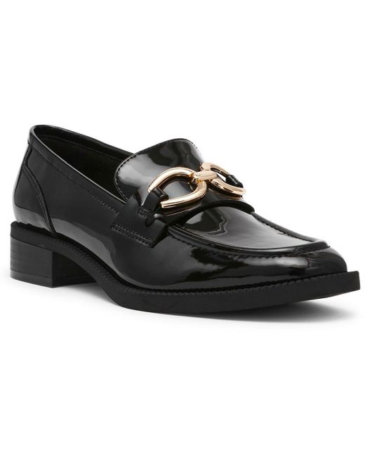 Anne Klein Black Korrie Buckle Made Loafers