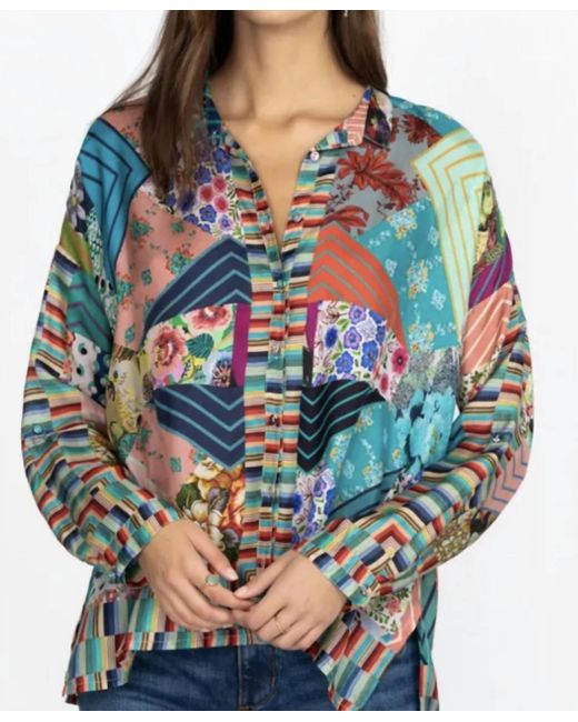 Johnny Was Imagination Kari Button Down in Blue Lyst