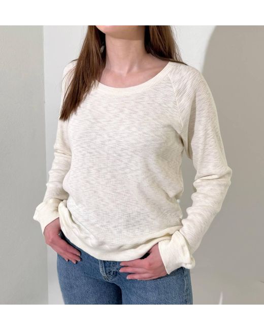 Bobi White Boatneck Slouchy Raglan Tee