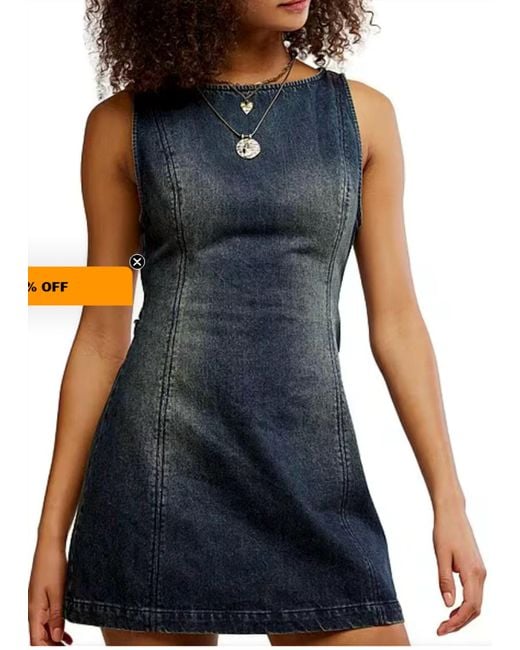 Free People Blue Atlas Mini Dress