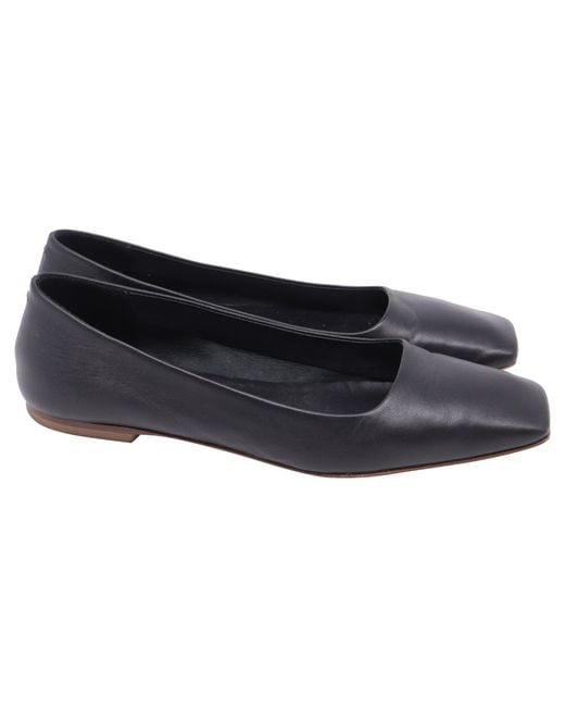 Aeyde Blue Ida Square-Toe Ballet Flats