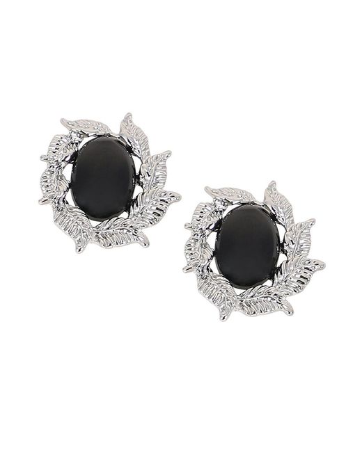 SOH Women's Black The Victorian-Foliage Stud Earrings