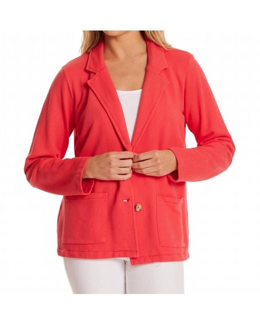 Mod-o-doc Red French Terry Knit Blazer