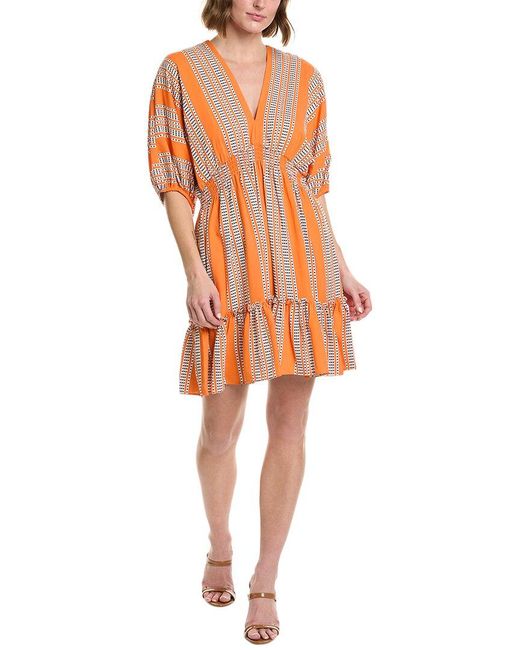 Taylor Orange Printed Mini Dress