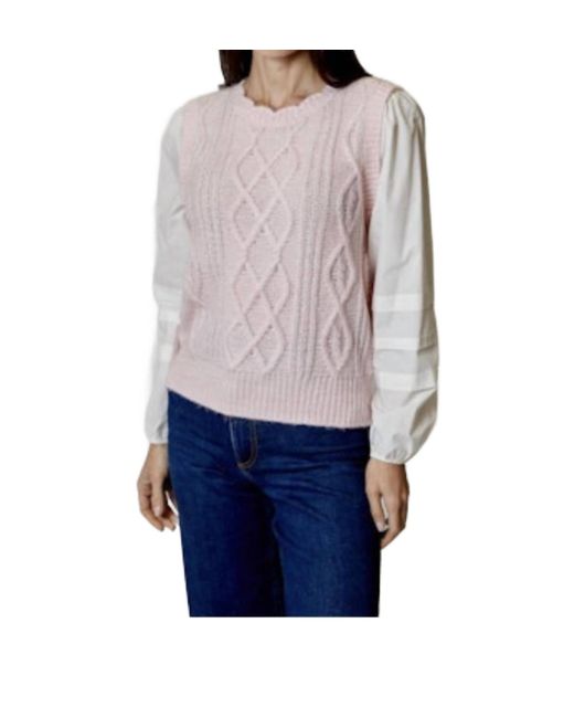 Design History Blue Cable Knit Sweater Vest