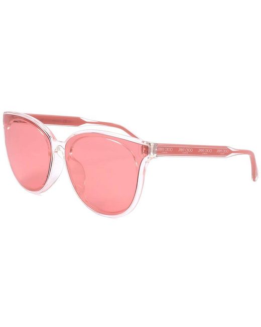Jimmy Choo Pink Jamie 67mm Polarized Sunglasses