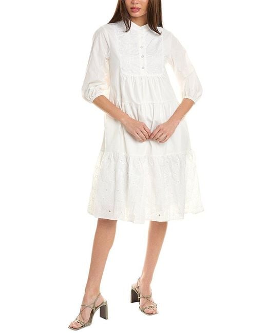 Gracia White Shirred Babydoll Dress