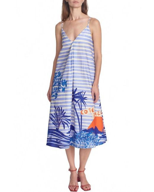 Corey Lynn Calter Blue Cora Midi Dress