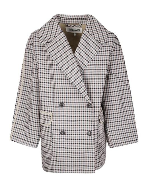 Baum und Pferdgarten Gray Oversized Double-Breasted Jacket With Wide Collar
