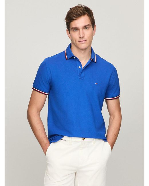 Tommy Hilfiger Blue Regular Fit Tommy Wicking Polo for men