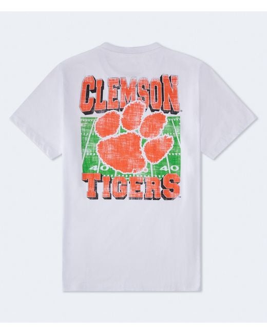 Aéropostale White Clemson Tigers Relaxed Graphic Tee for men