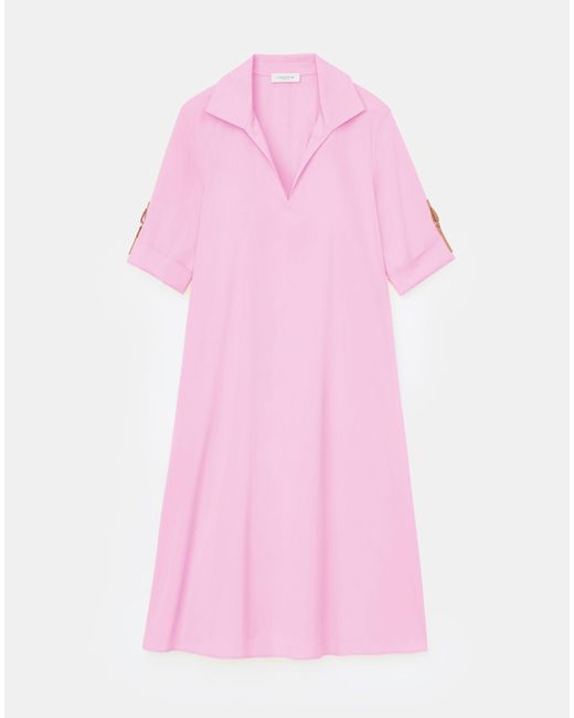Lafayette 148 New York Pink Organic Cotton Popover Dress