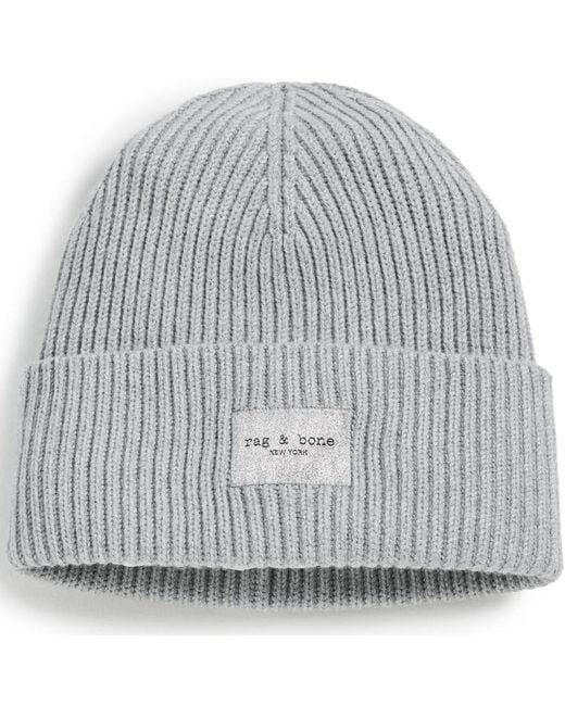 Rag & Bone Gray Blake Metallic Beanie