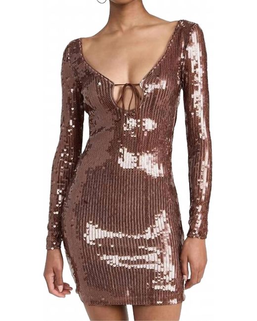 Bardot Brown Verona Sequin Mini Dress