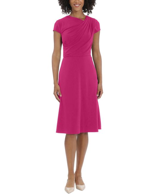 Maggy London Pink Pleated Matte Jersey Wear To Work Dress