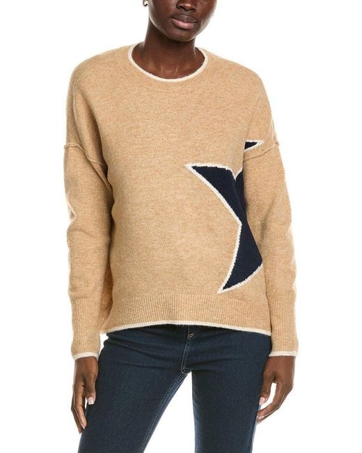 Vince Camuto Natural Star Crewneck Sweater