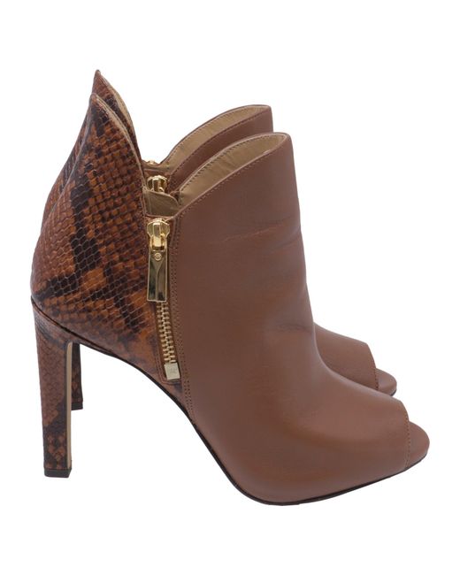 Michael Kors Brown Michael Alane Open Toe Booties