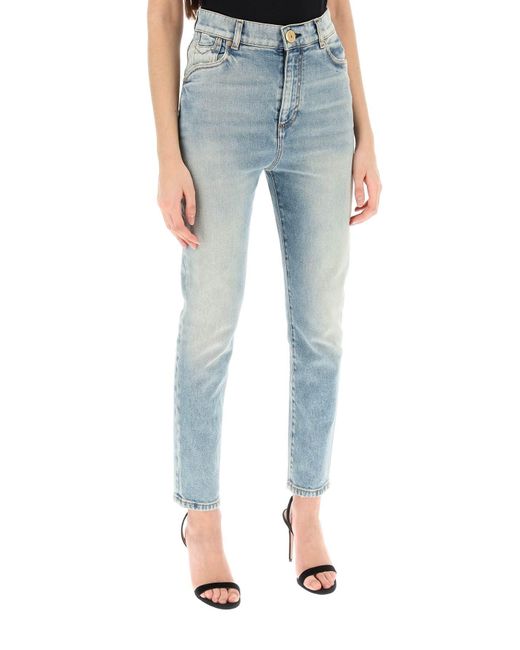 Balmain Blue High-waisted Slim Jeans