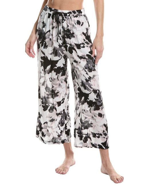 Donna Karan Sleepwear Sleep Crop Pant in White | Lyst