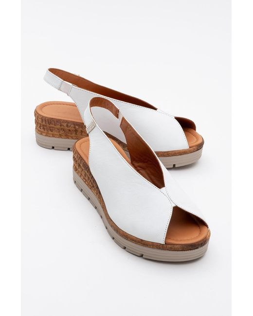 Forever & Always Shoes White Blom Leather Platform Sandal