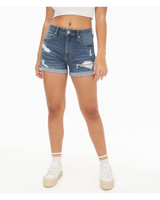 High-rise Curvy Denim Midi Shorts 