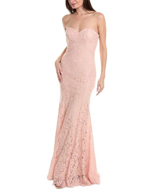 Rene Ruiz Pink Lace Gown