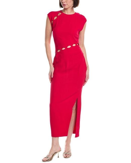 Ba&sh Red Chassy Midi Dress