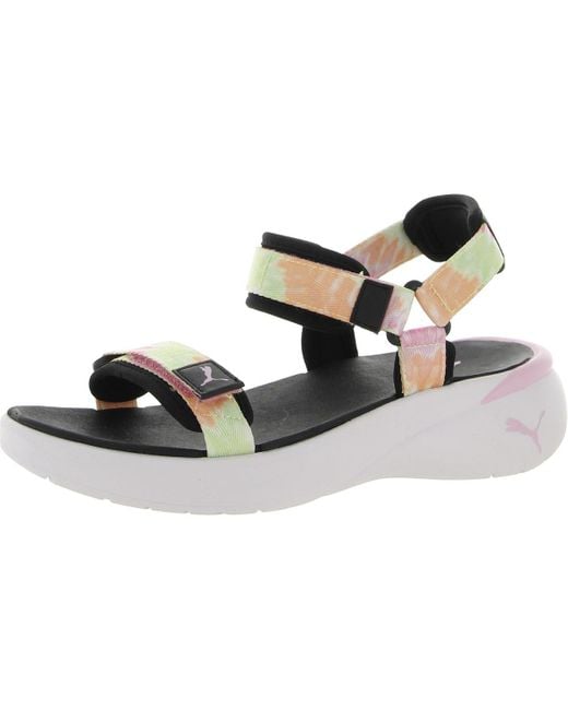 PUMA Brown Sporty Vola Ankle Strap Open Toe Wedge Sandals