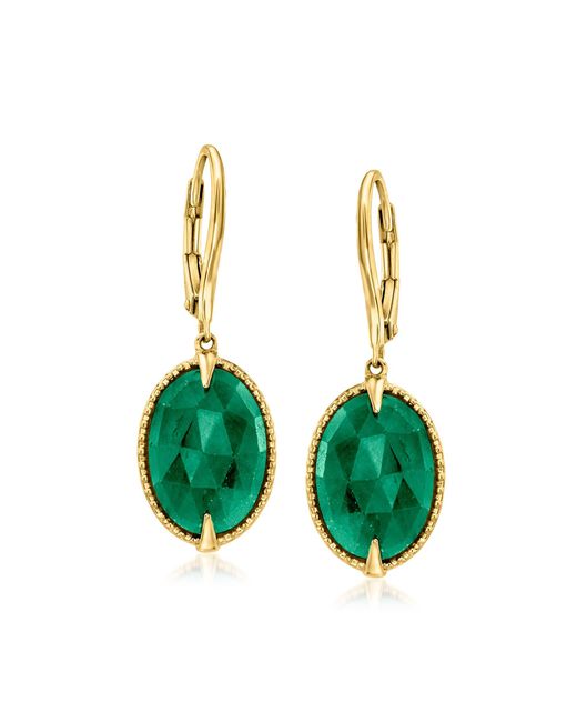 Ross-Simons Green Emerald Drop Earrings