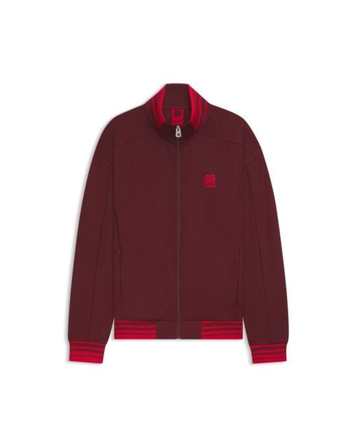 HUGO Red X Rb Zip-Up Sweatshirt With Bull-Graphic Logo for men