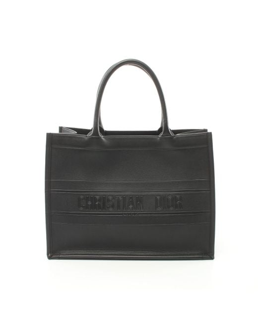 Dior Book Tote Book Tote Small Handbag Tote Bag Leather in Black | Lyst
