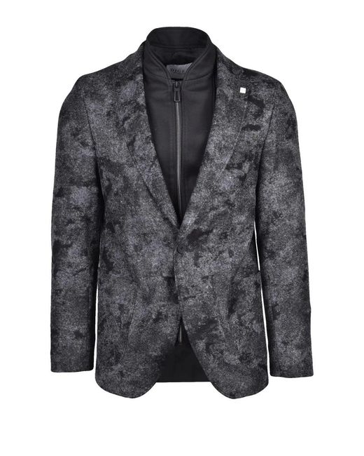 DIGEL Black Acrylic Wool Polyester Jacket for men