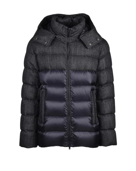 Herno Black Quilted Polyamide Down Jacket for men