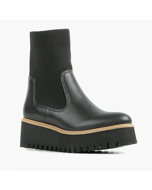 All Black Black Flatform Sock Boots