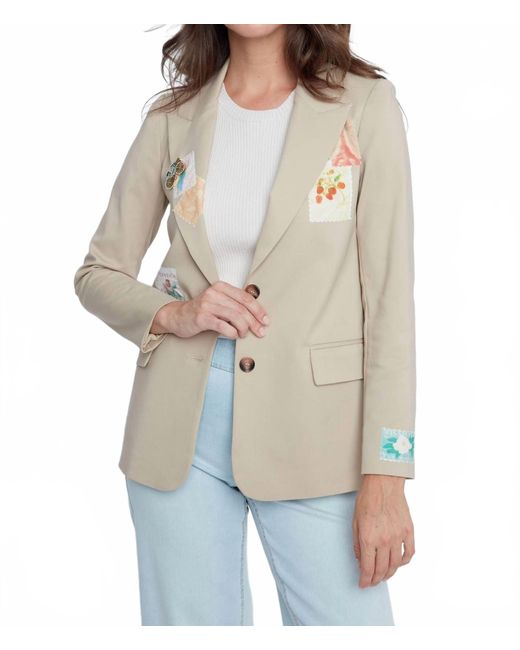 Renuar Natural Stamp Patch Blazer