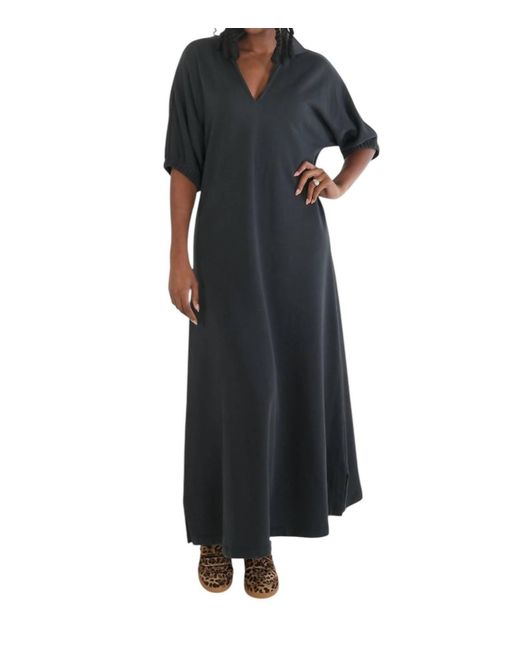 Emily Mccarthy Black Poppy Maxi Dress