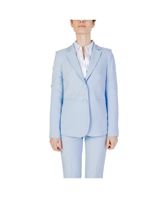 Sandro Ferrone Blue Polyester Blazer