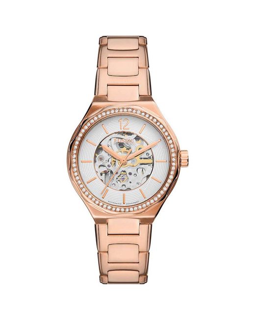 Fossil Pink Eevie White Dial Watch