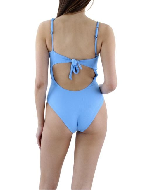 Becca Blue Convertible One Shoulder One-piece Swimsuit
